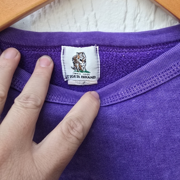 Men's Purple Crewneck Sweatshirt - Picture 2 of 3